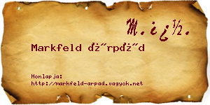 Markfeld Árpád névjegykártya